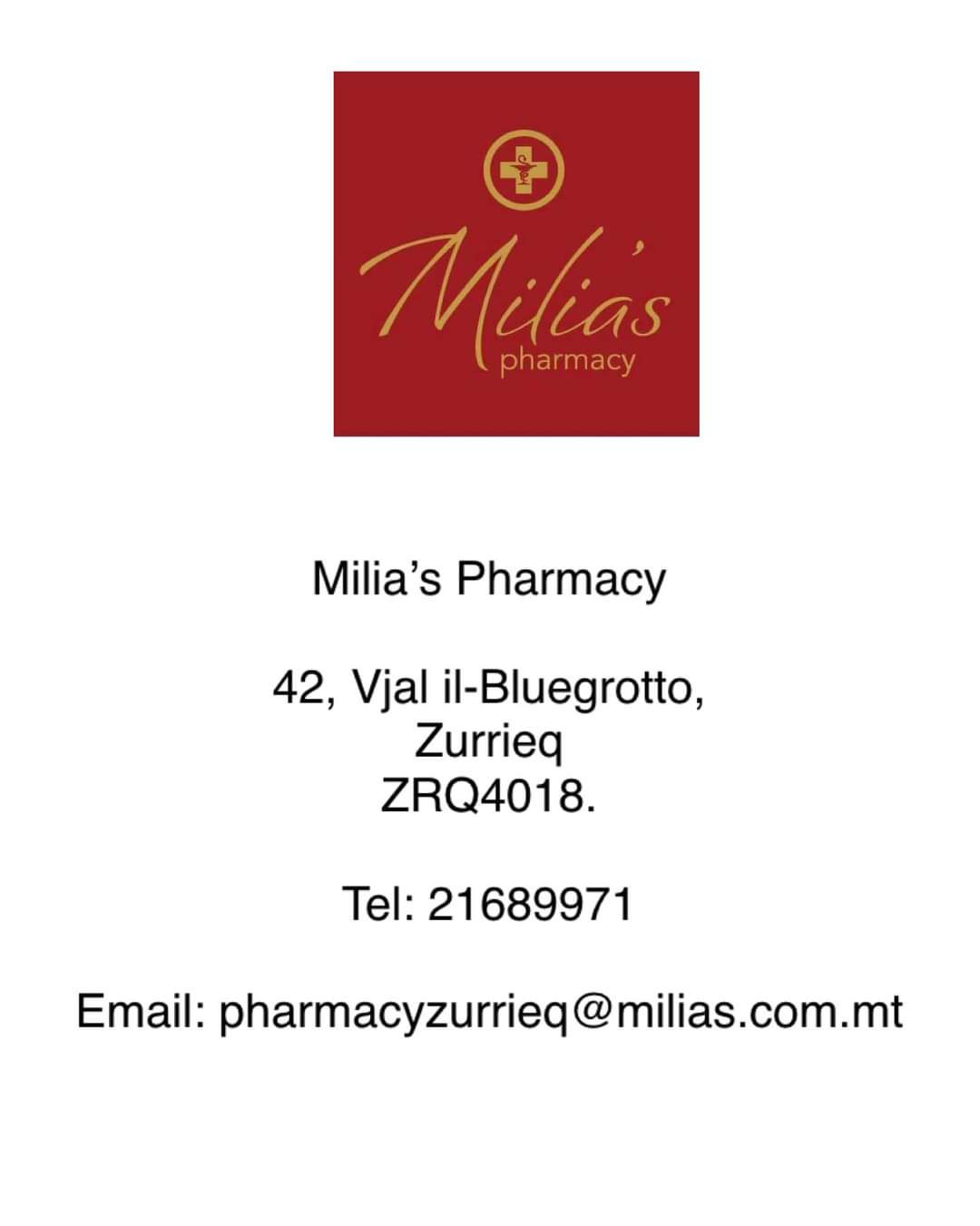 Milia’s Pharmacy Zurrieq