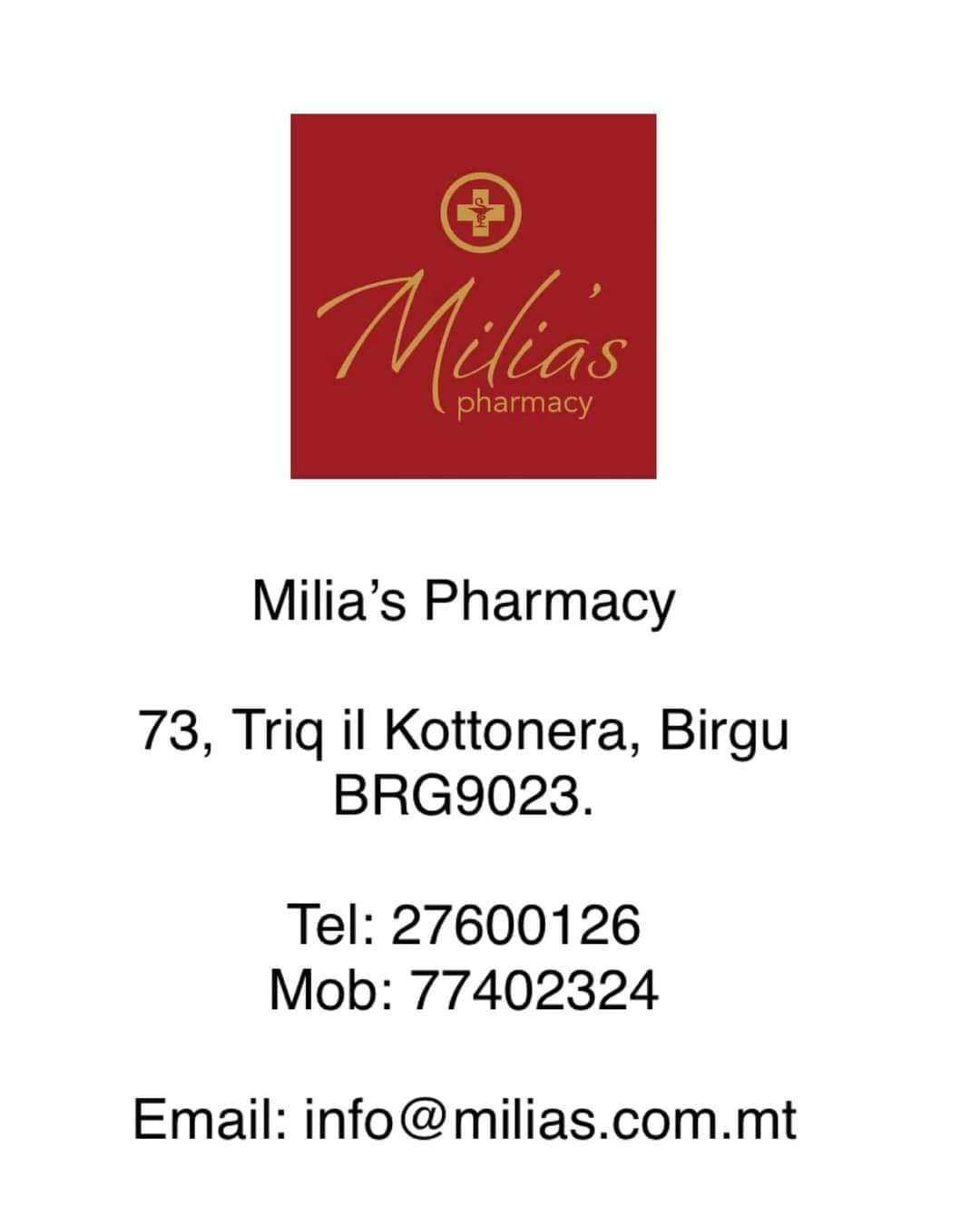 Milia`s Pharmacy Birgu